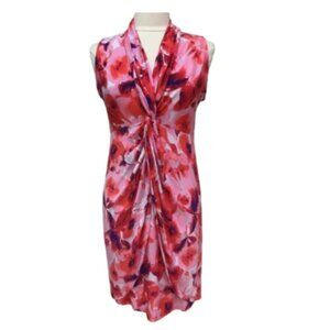 Isabella Rodriguez Stretch Soft Pink Red watercolor Slinky Floral Dress Size 2X